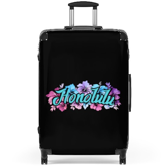 Honolulu Hawaii Hibiscus Suitcases