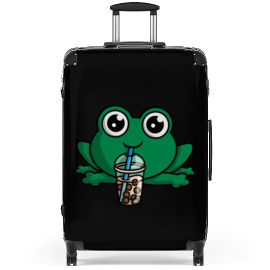 Bubble Boba Tea Drink Frog Cute Anime Kawaii Toad Suitcases
