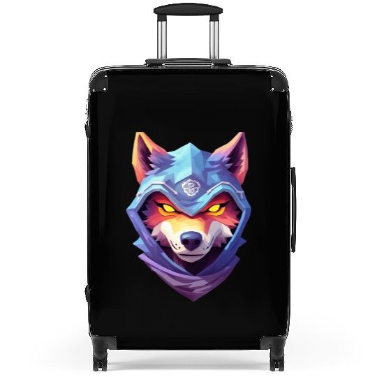 Hooded Alpha Wolf Ninja: Leader of the Night Suitcases