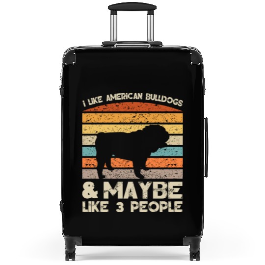 I Like American Bulldogs Retro Clothes And Suitcases