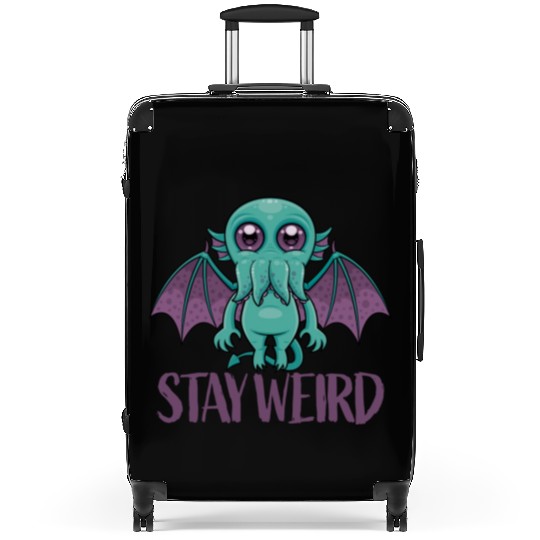 Stay Weird Cute Cthulhu Monster Suitcases