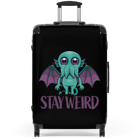 Stay Weird Cute Cthulhu Monster Suitcases