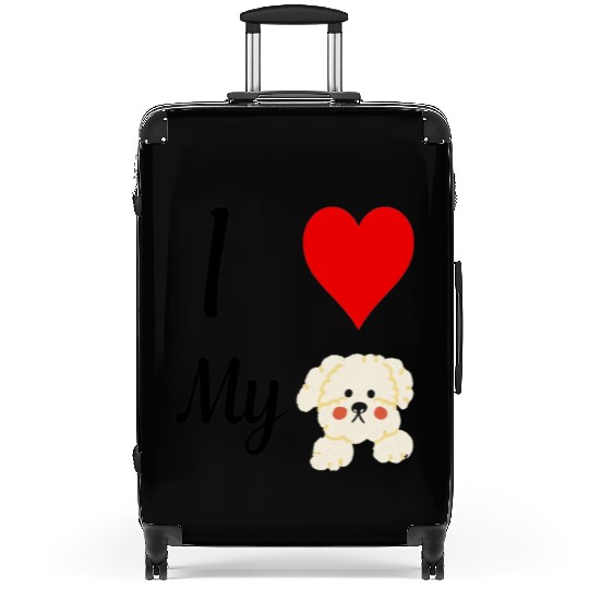 I love my dog ,dogs lover , Heart , cute dog Suitcases