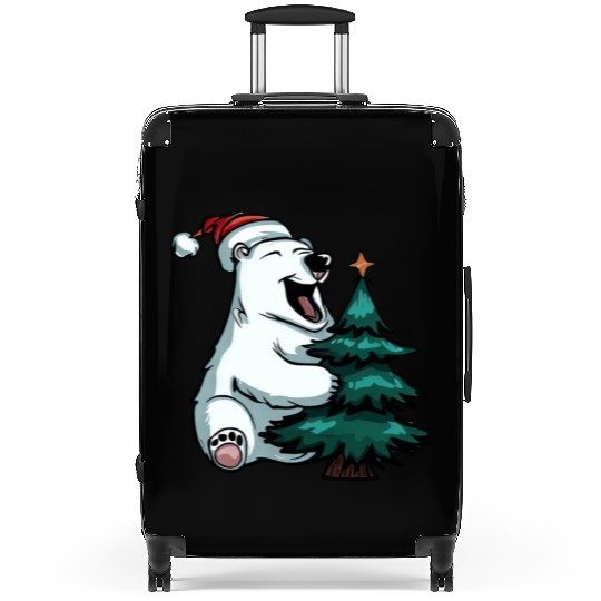 Christmas Polar Bear: Amidst Pines and Stars Suitcases
