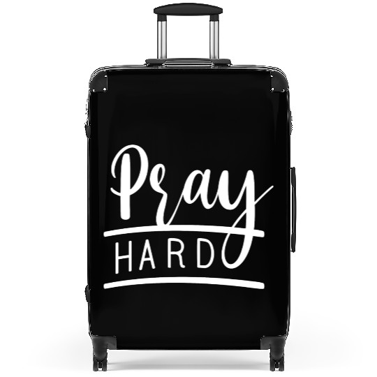 Pray Hard Love Jesus Christian Christmas Suitcases