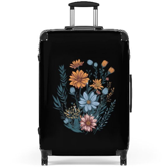 Nature Aesthetic Wild Flower Botanical Suitcases