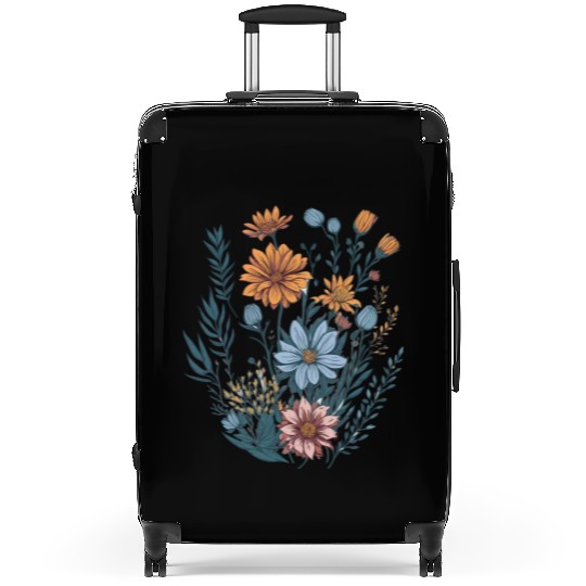 Nature Aesthetic Wild Flower Botanical Suitcases