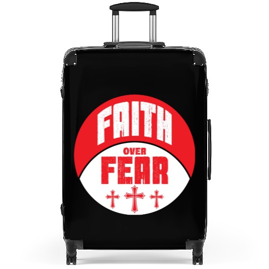 Faith Over Fear Love Jesus Christian Christmas Suitcases