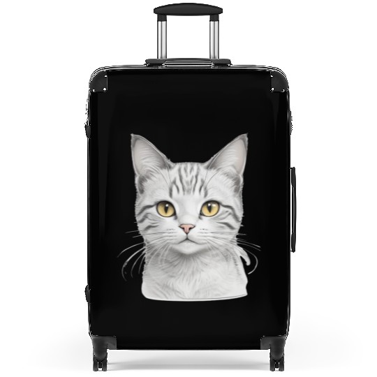 Aesthetic Cute Kitty Realisting Sketch Suitcases