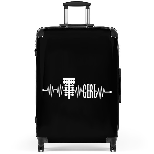 drag racing girl heartbeat Suitcases
