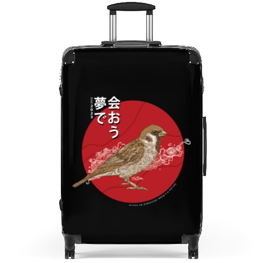 little bird under the setting sun Suitcases