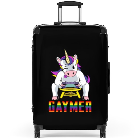 LGBTQ Gaymer Gamer Gay Rainbow Unicorn Suitcases