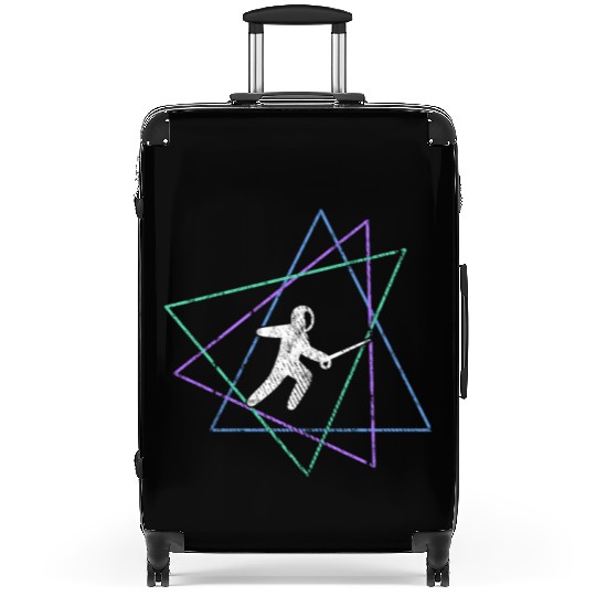 Geometric Fencing Duel Suitcases