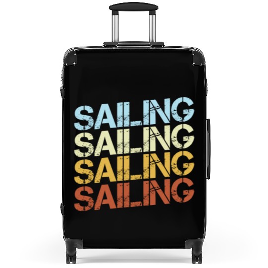Retro Sailing Typography Suitcases