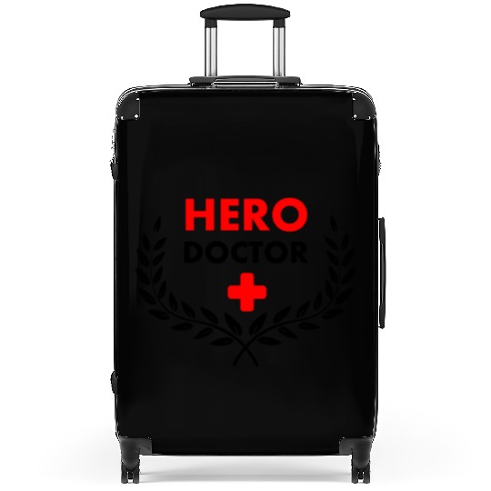 Hero doctor in laurel wreat Suitcases
