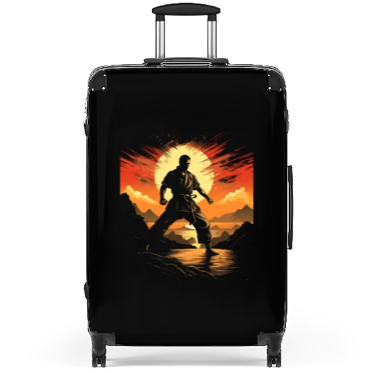 Karate Taekwondo Fighter Martial Arts Sunset Suitcases