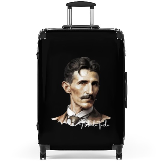 Artistic Illustration of Nikola Tesla Suitcases