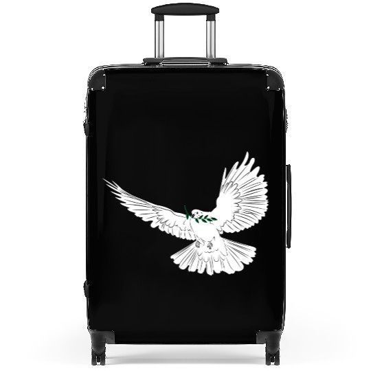 Peace dove white with laurel branch Suitcases