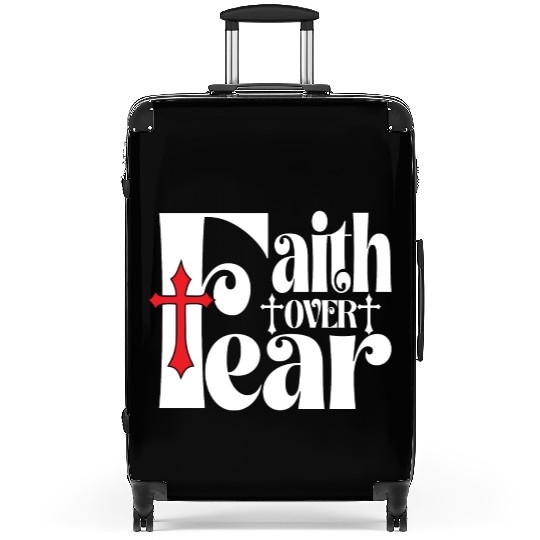 Faith Over Fear Love Jesus Christian Christmas Suitcases