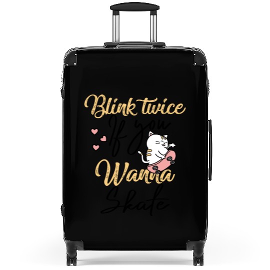 Blink Twice If You Wanna Skate Skating Lover Suitcases