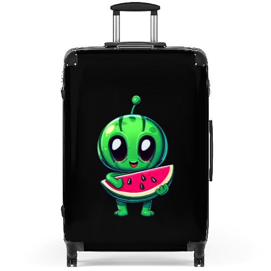 Green Alien meets Juicy Watermelon Suitcases