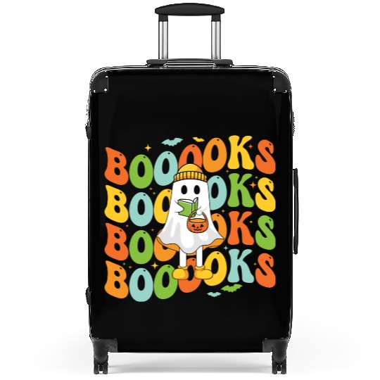 Booooks Cute Ghost Reading A Book Funny Book Lover Suitcases