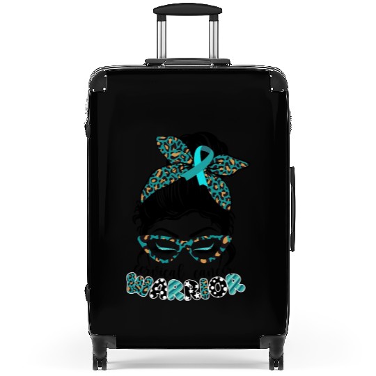 Cervical Cancer Warrior Messy Bun Girl Design Suitcases