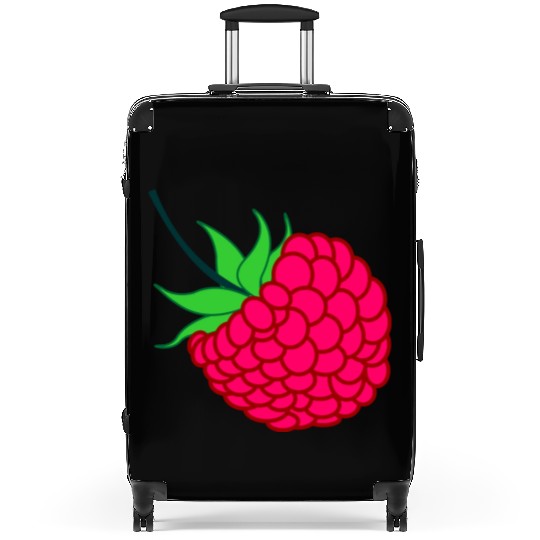 Raspberry red with green leaves Suitcases
