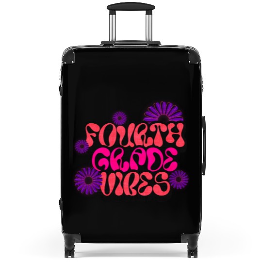 Fourth Grade Vibes for School Guys Neon Colors Flo Suitcases