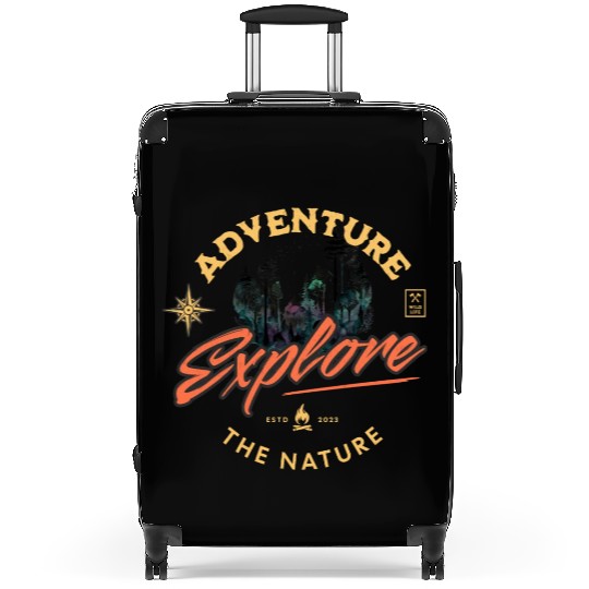 Adventure Explore The Nature Graphic Suitcases