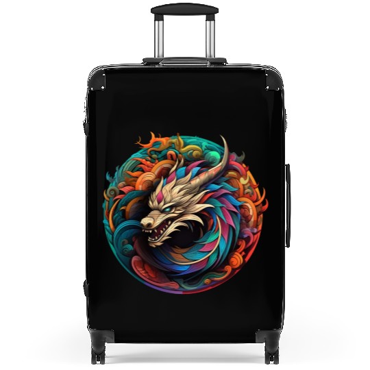 Logo dragon pattern circle pentel color 2 Suitcases
