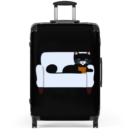potato cat Suitcases