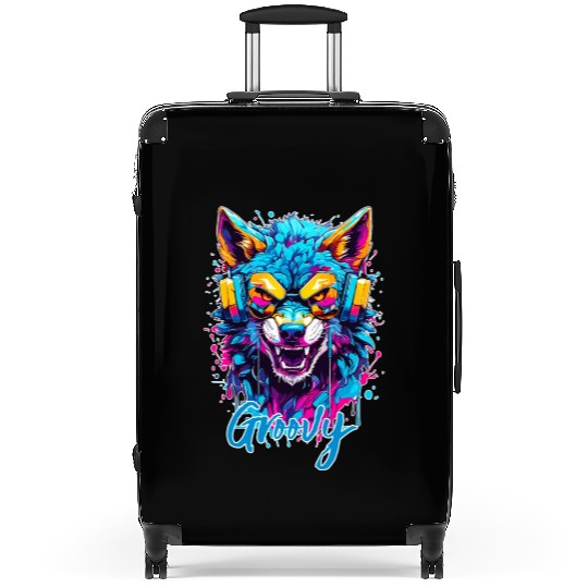 Groovy Wolf Suitcases
