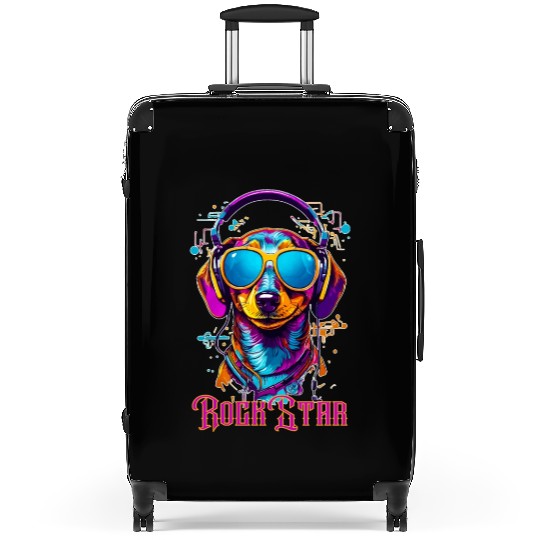 Rockstar Dachshund Suitcases