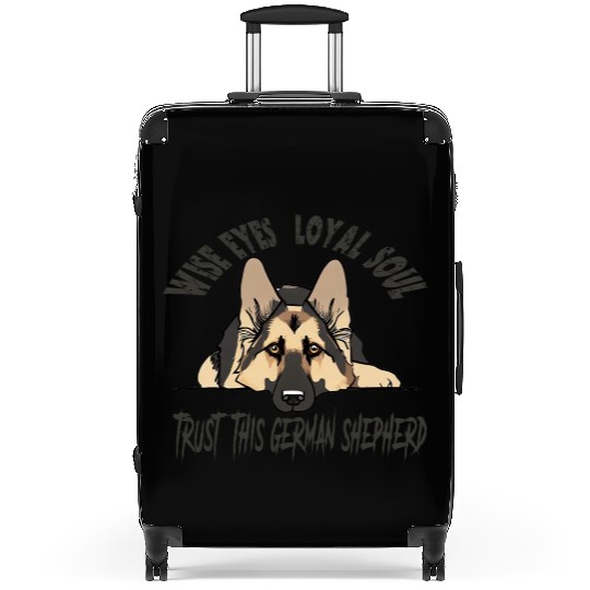 German Shepherd Guard Dog For Security Protection Suitcases