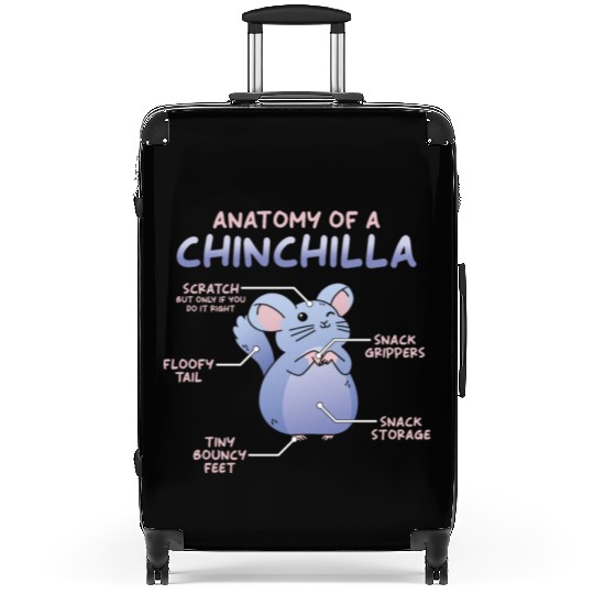 Chinchilla Pet Lover Cute Anatomy Of A Chinchilla Suitcases