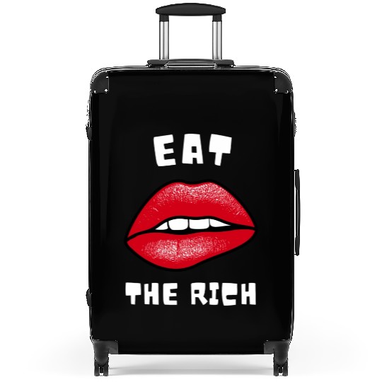 Eat The Rich Red Lips Socialist Suitcases