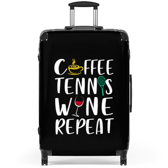 Tennis Player Coach Coffee Wine Lover Funny T Suitcases