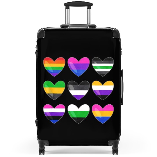 Lesbian And Gay Flag LGBTQ LGBT Rainbow Heart Suitcases