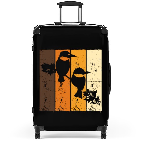 Birds Art Budgie Sparrow Canary Parrot Hummingbird Suitcases