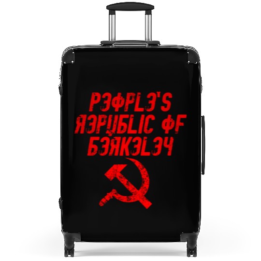 People's republic of Berkeley Communist logo Suitcases