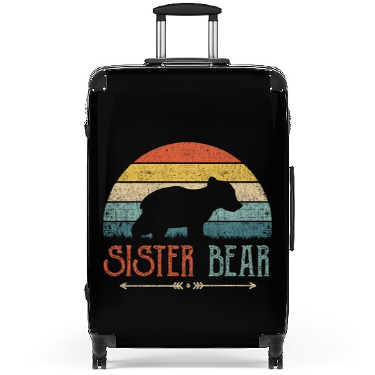 Cute Sister Bear Retro Little Sister Vintage Big Suitcases