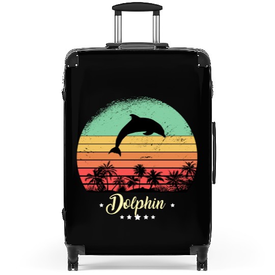 Dolphin Vintage Animals Retro Sunset Sea Animals Suitcases