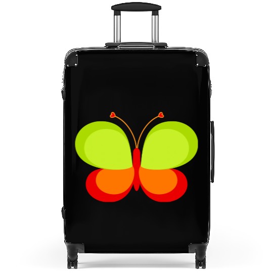 Green And Orange Butterfly Suitcases
