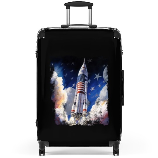 Patriotic Starship US Astronauts Stars and Stripes Suitcases