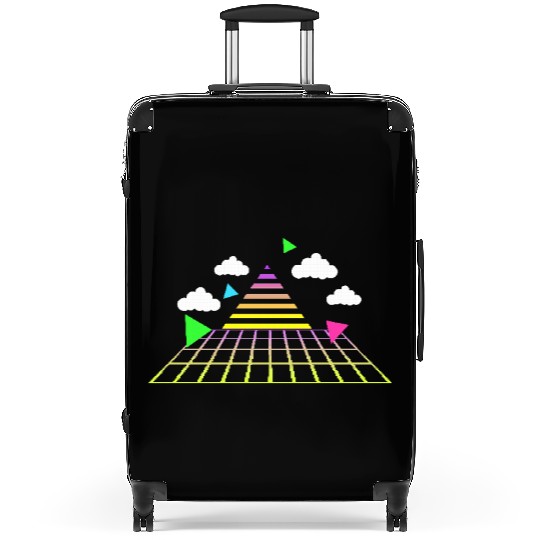 Game 8-bit pixel retro style 90s. Suitcases