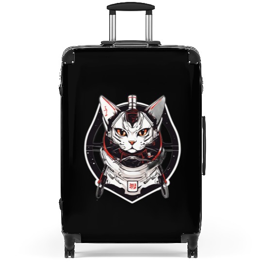 Samurai Space Cat Saga: Cosmic Feline Embarks on a Suitcases