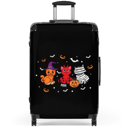 Cute Cats Kitten Funny Lazy Creepy Halloween Suitcases