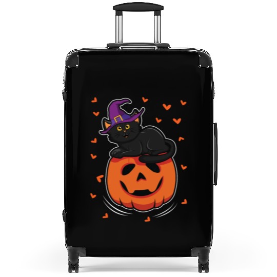 Cat In Pumpkin Cool Creepy Halloween Suitcases