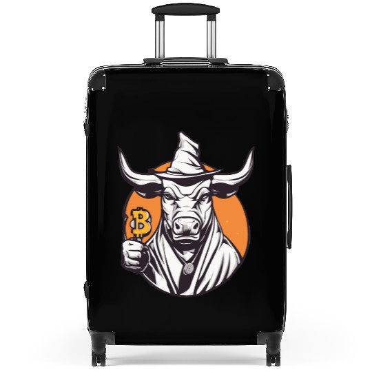 Halloween Bitcoin Wizard Bull Suitcases